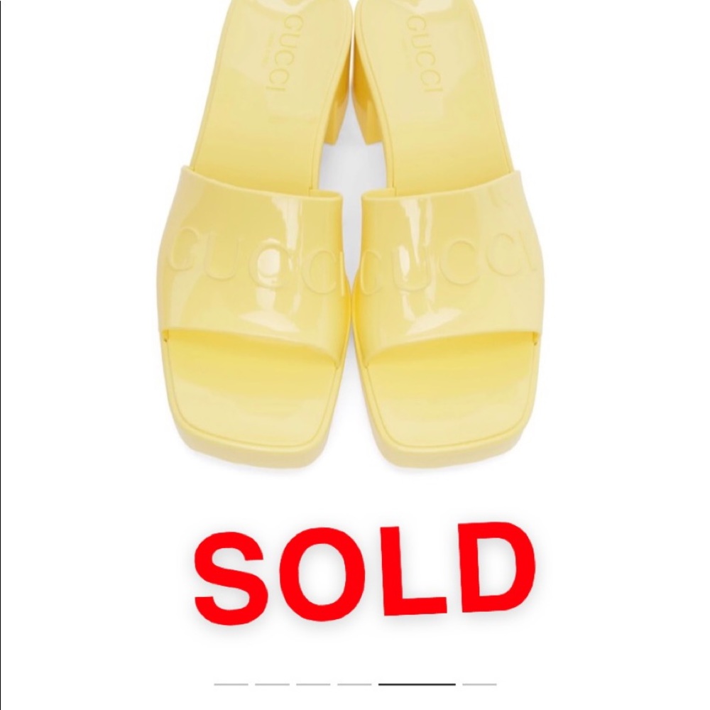 Gucci Women’s Yellow Rubber Slide Sandals